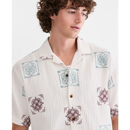 Sun + Stone Men's Cotton Embroidered Relaxed Camp Shirt, Macy's Exclusive
