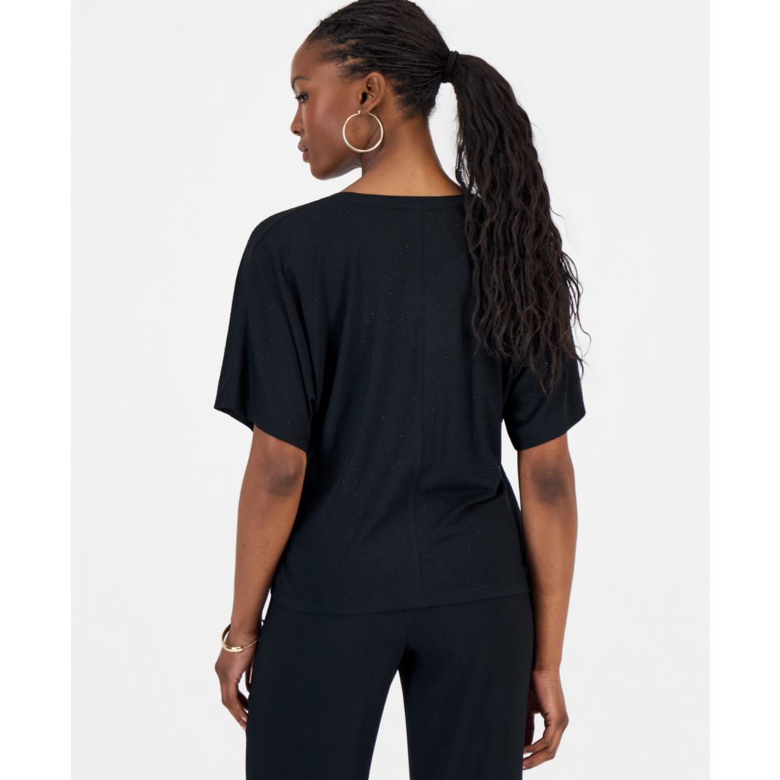I.n.c. International Concepts Women's Embellished Dolman-Sleeve Top, Macy's Exclusive