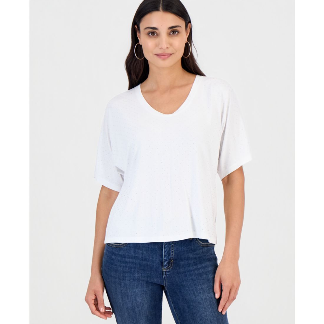 I.n.c. International Concepts Women's Embellished Dolman-Sleeve Top, Macy's Exclusive