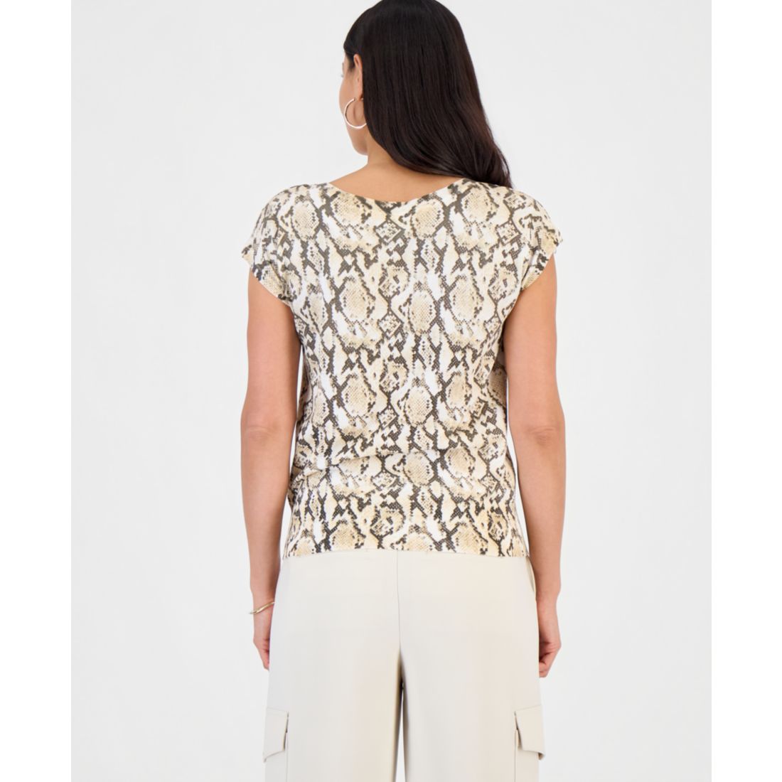 I.n.c. International Concepts Petite Printed Wide Neck Dolman-Sleeve Top, Macy's Exclusive