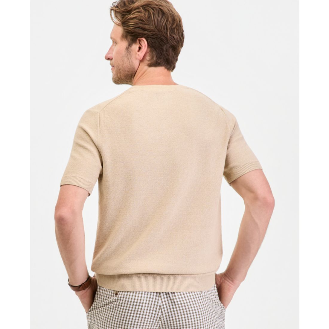 Club Room Men's Short-Sleeve Boucle Sweater T-Shirt, Macy's Exclusive