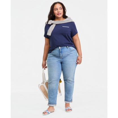 On 34th Trendy Plus Size Whipstitched Pocket T-Shirt, Macy's Exclusive