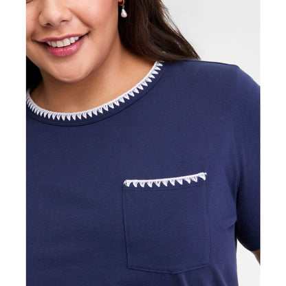 On 34th Trendy Plus Size Whipstitched Pocket T-Shirt, Macy's Exclusive
