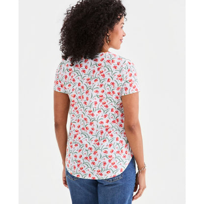 Style & Co Women's Printed Short-Sleeve Crewneck T-Shirt, Macy's Exclusive