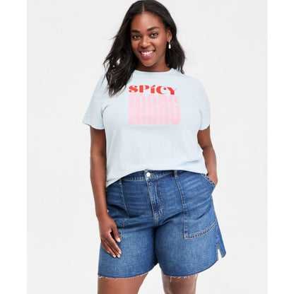 On 34th Trendy Plus Size Spicy Graphic T-Shirt, Macy's Exclusive