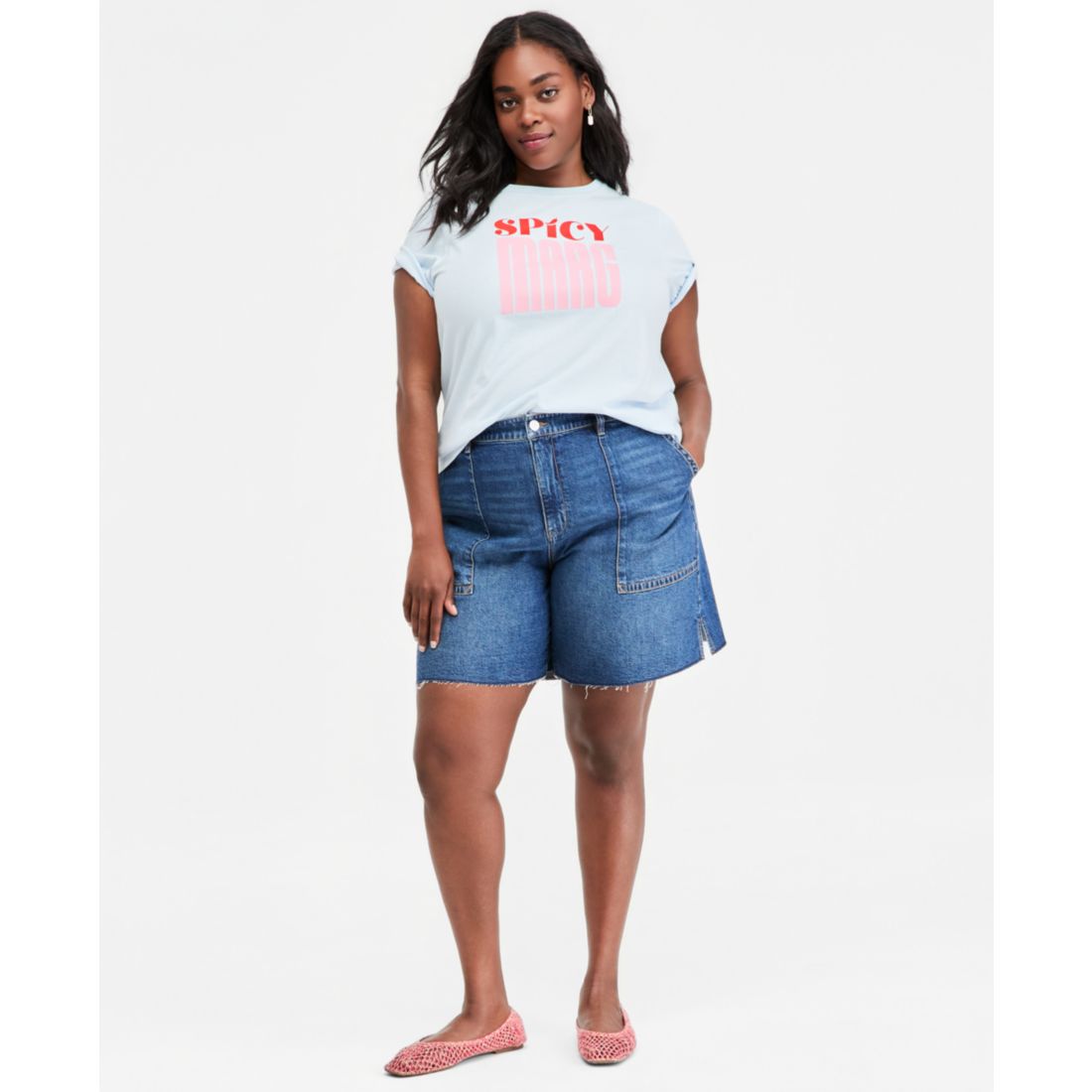 On 34th Trendy Plus Size Spicy Graphic T-Shirt, Macy's Exclusive
