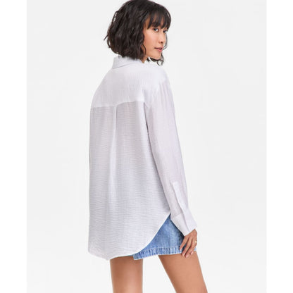 On 34th Women's Gauze Relaxed Button-Down Shirt, Macy's Exclusive