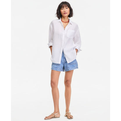 On 34th Women's Gauze Relaxed Button-Down Shirt, Macy's Exclusive