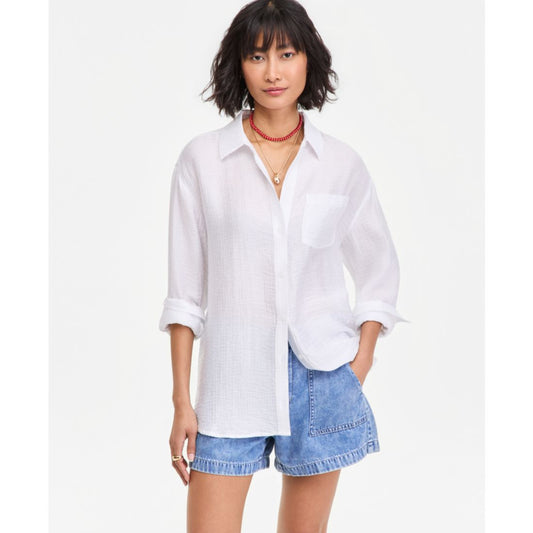 On 34th Women's Gauze Relaxed Button-Down Shirt, Macy's Exclusive