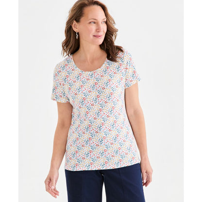 Style & Co Petite Scoop Neck Kiss Of Flora T-Shirt, Macy's Exclusive