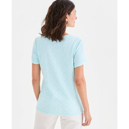 Style & Co Women's Printed Short-Sleeve Scoop-Neck Top, Macy's Exclusive