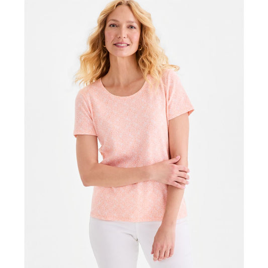 Style & Co Women's Printed Short-Sleeve Scoop-Neck Top, Macy's Exclusive