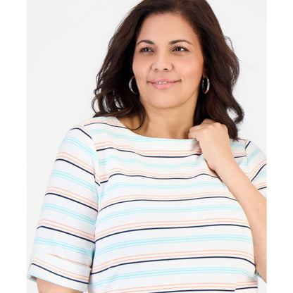 Style & Co Plus Size Cuffed Elbow-Sleeve Top, Macy's Exclusive