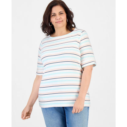 Style & Co Plus Size Cuffed Elbow-Sleeve Top, Macy's Exclusive