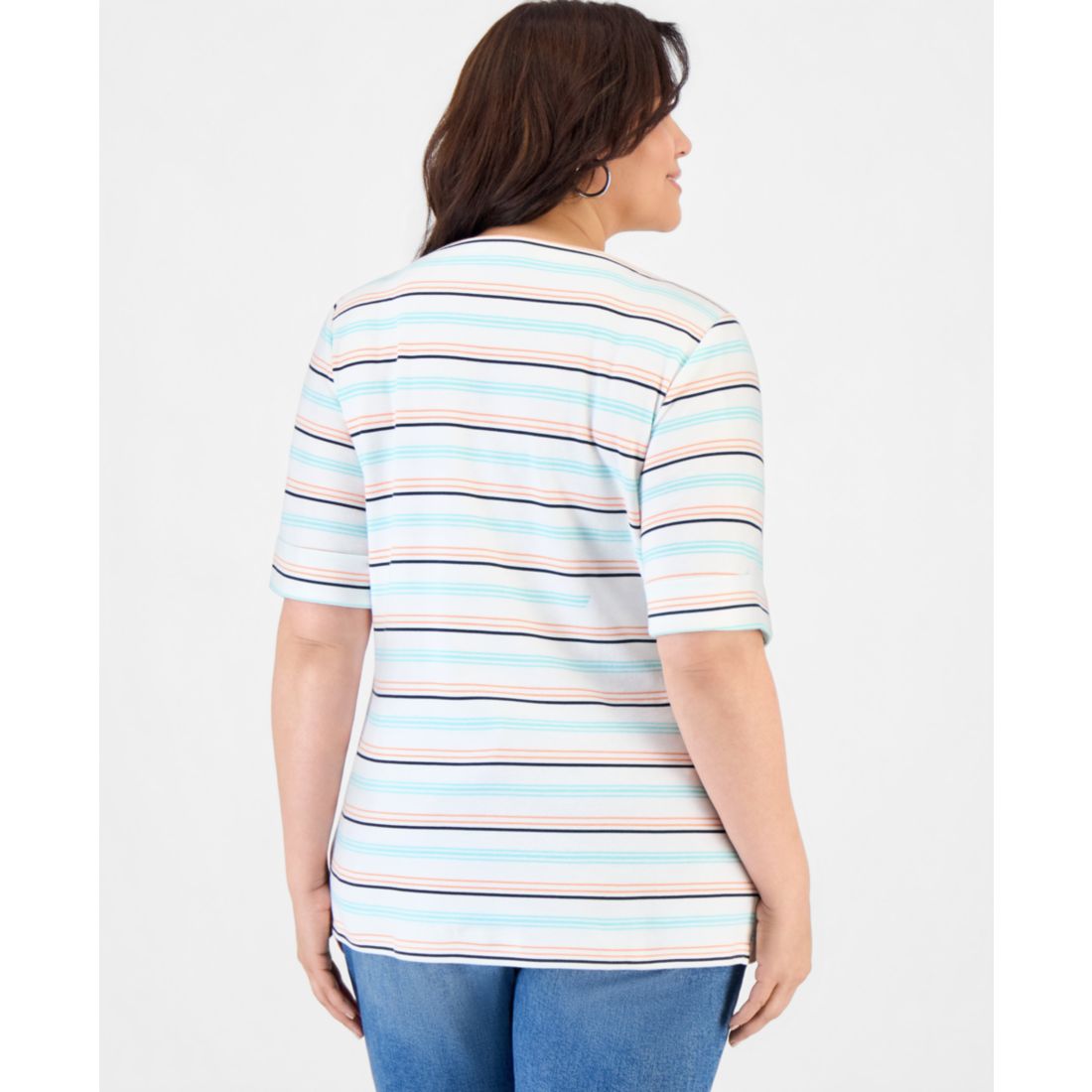 Style & Co Plus Size Cuffed Elbow-Sleeve Top, Macy's Exclusive