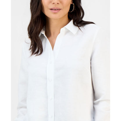 I.n.c. International Concepts Petite Button-Front Long-Sleeve Shirt, Macy's Exclusive
