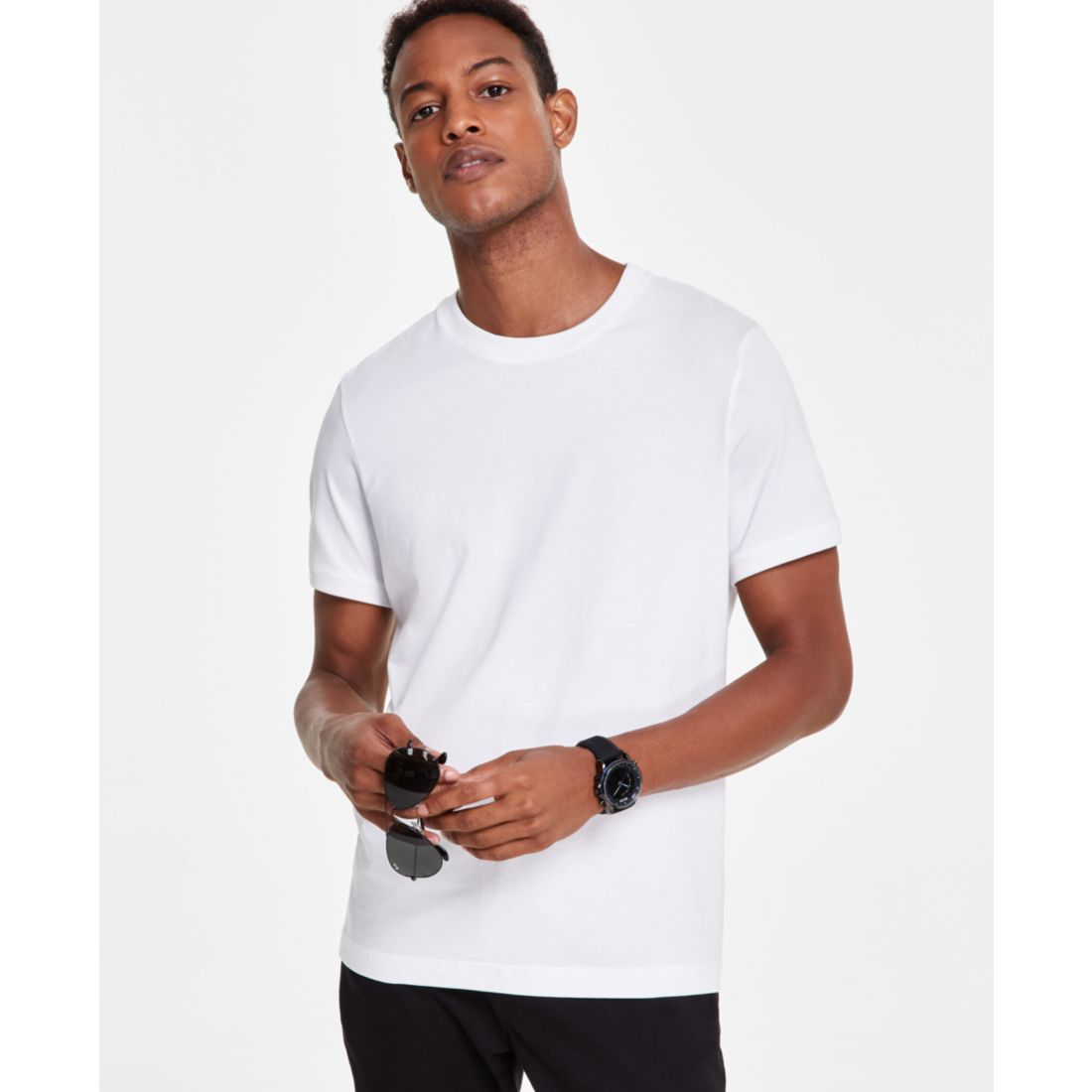 Alfani Men's Mercerized Cotton Short Sleeve Crewneck T-Shirt, Created for Macy's