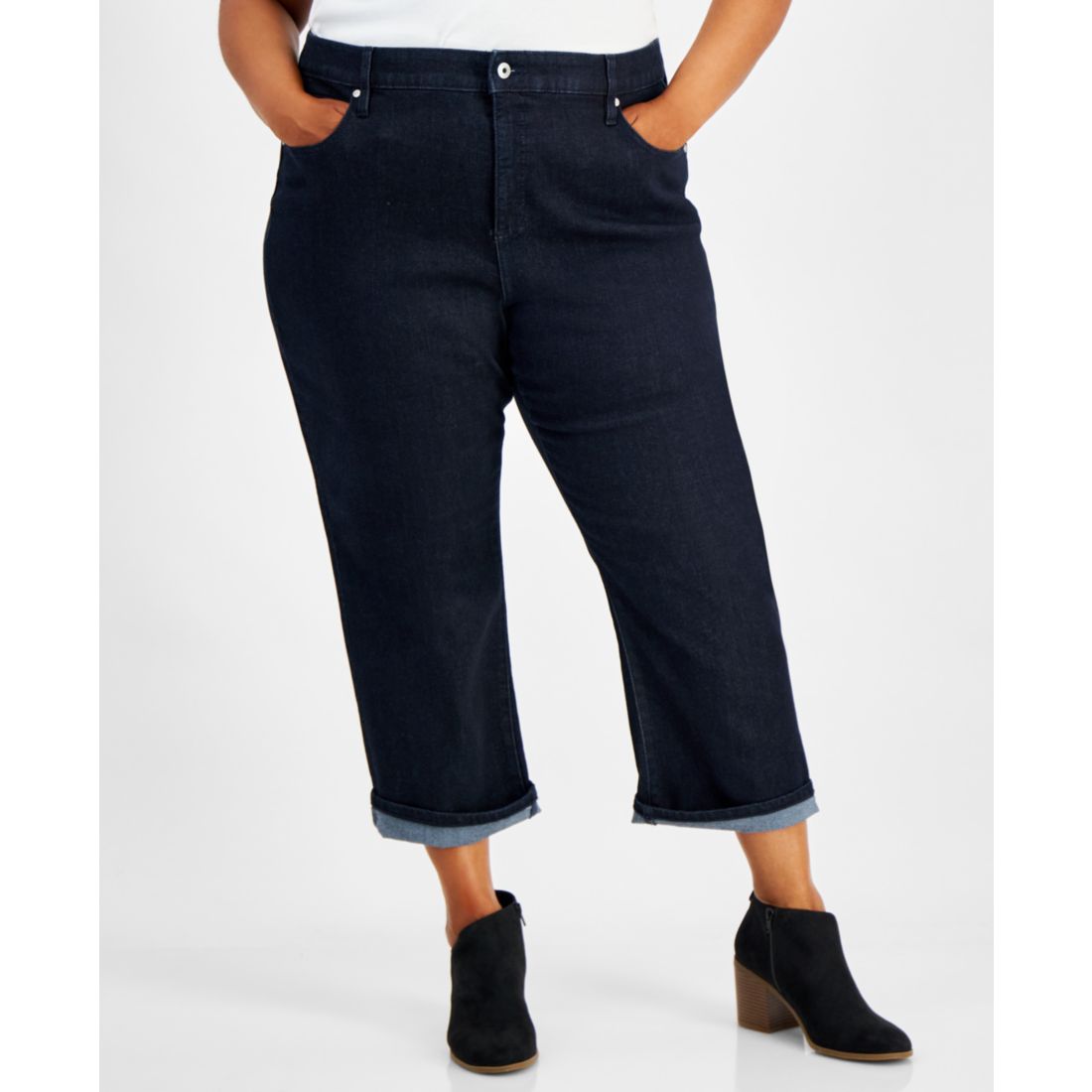 Style & Co Plus Size Mid-Rise Curvy Capri Jeans, Exclusively at Macy's