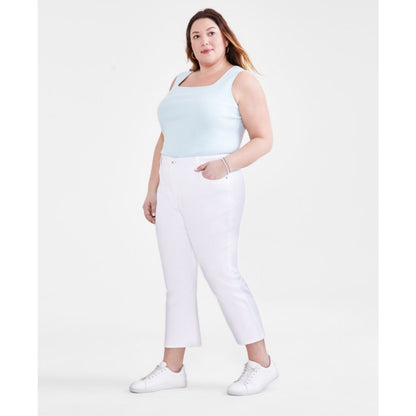 Style & Co Plus Size Mid-Rise Curvy Capri Jeans, Exclusively at Macy's
