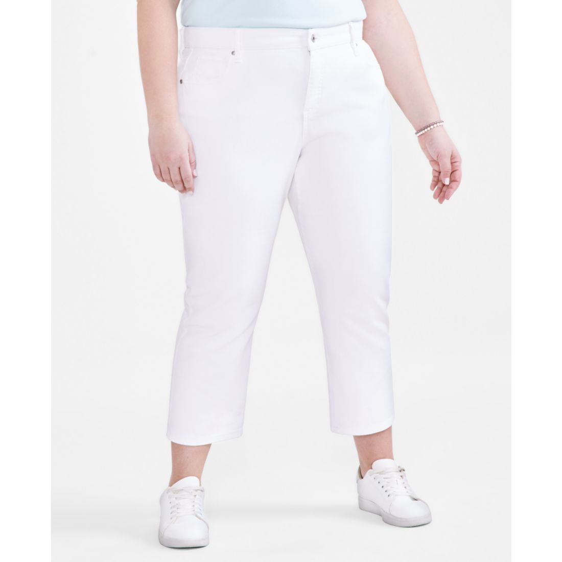 Style & Co Plus Size Mid-Rise Curvy Capri Jeans, Exclusively at Macy's