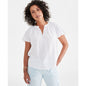 Style & Co Women's Seersucker Split-Neck Flutter Sleeve Top, Created for Macy's