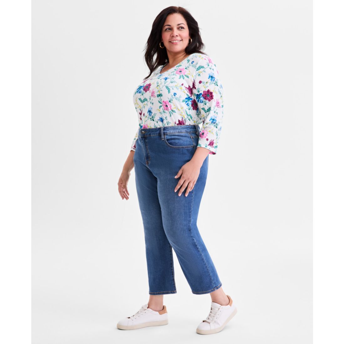 Style & Co Plus Size Mid-Rise Curvy Capri Jeans, Exclusively at Macy's