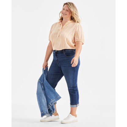 Style & Co Plus Size Mid-Rise Curvy Capri Jeans, Exclusively at Macy's