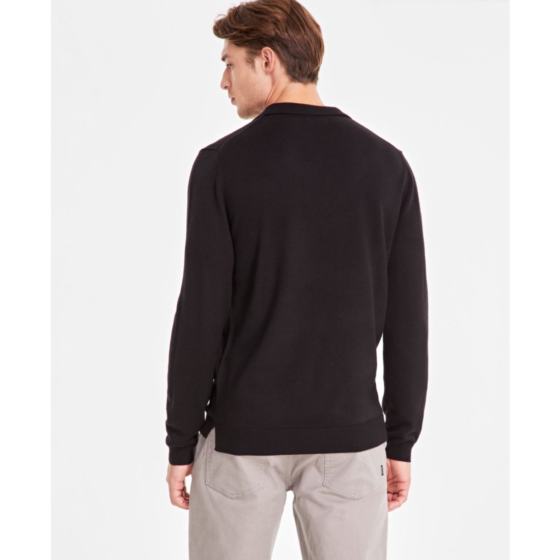 Alfani Men's Long-Sleeve Johnny Collar Merino Sweater, Created for Macy's