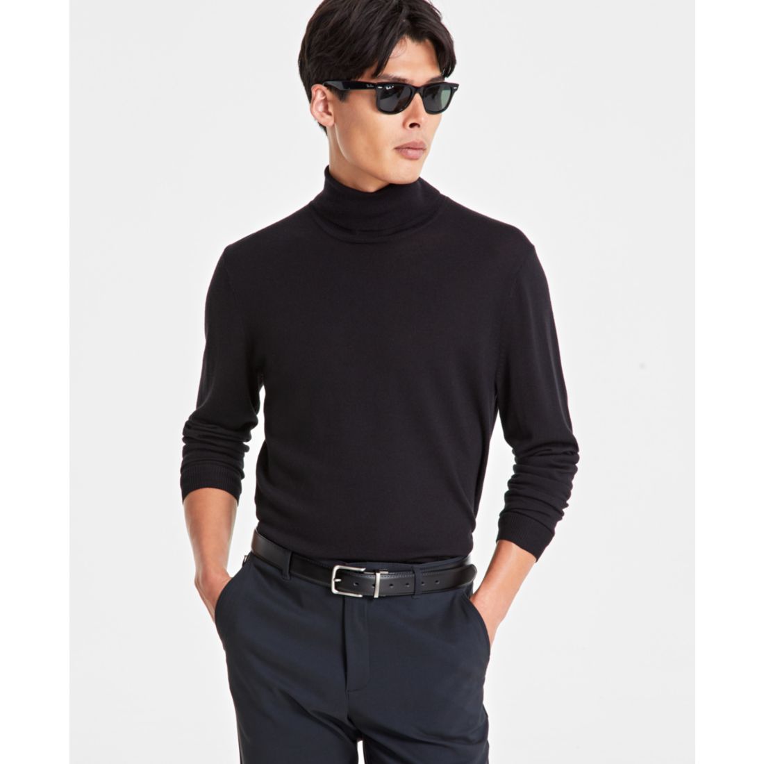 Alfani Men's Merino Wool-Blend Turtleneck Sweater, Created for Macy's