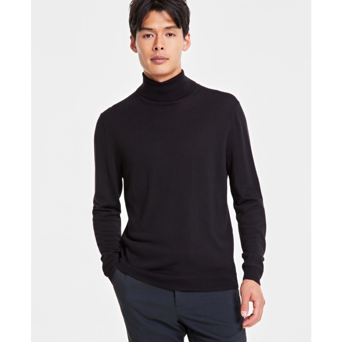 Alfani Men's Merino Wool-Blend Turtleneck Sweater, Created for Macy's