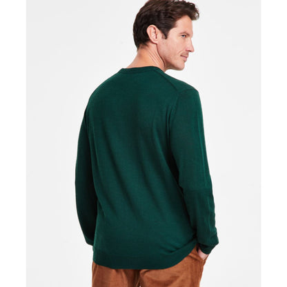 Club Room Men's Solid Crew Neck Merino Wool Blend Sweater, Created for Macy's