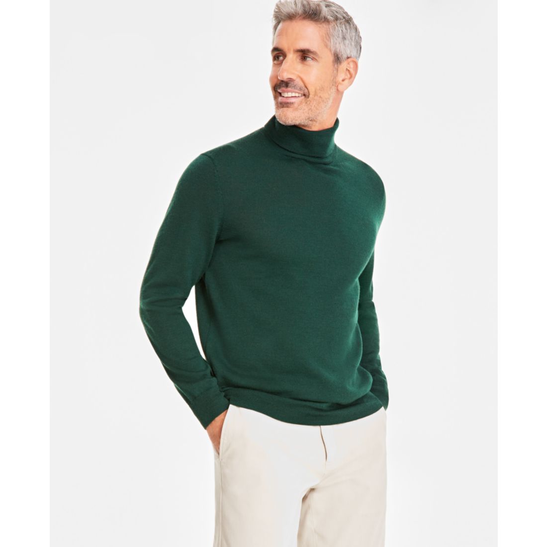 Club Room Men's Merino Wool Blend Turtleneck Sweater, Created for Macy's