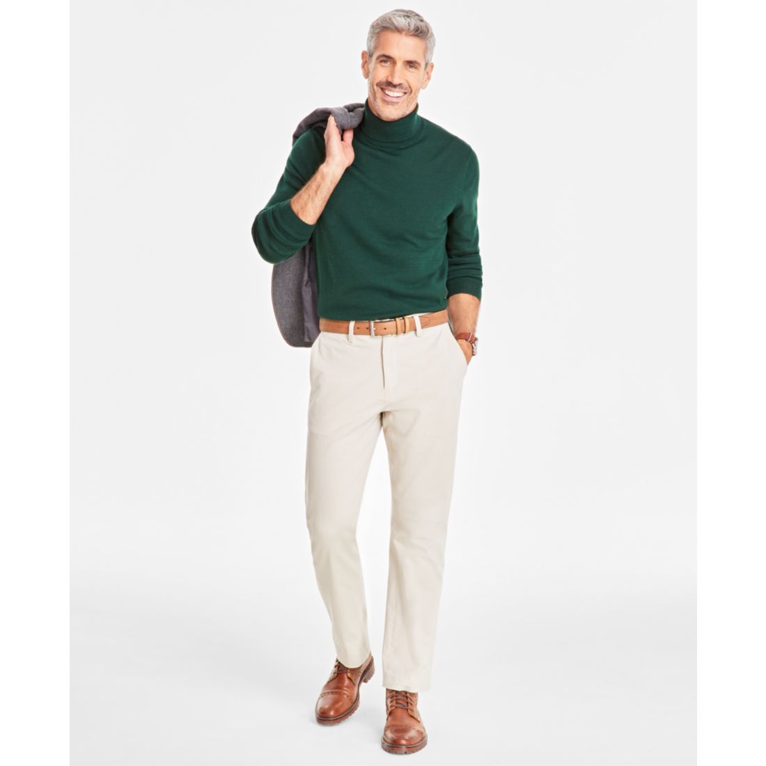 Club Room Men's Merino Wool Blend Turtleneck Sweater, Created for Macy's
