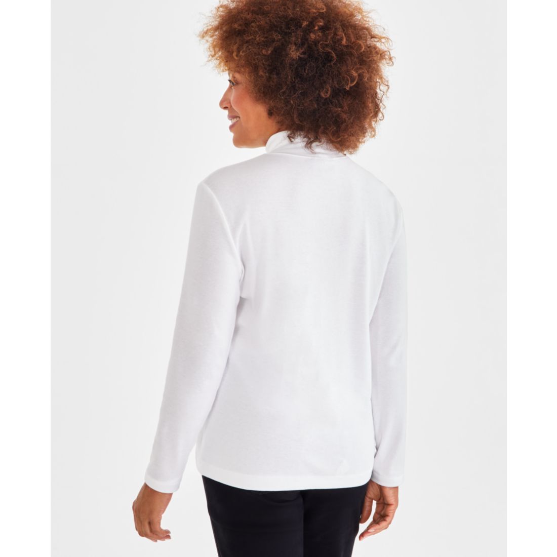 Style & Co Women's Cotton Mock-Neck Long-Sleeve Tee, Created for Macy's