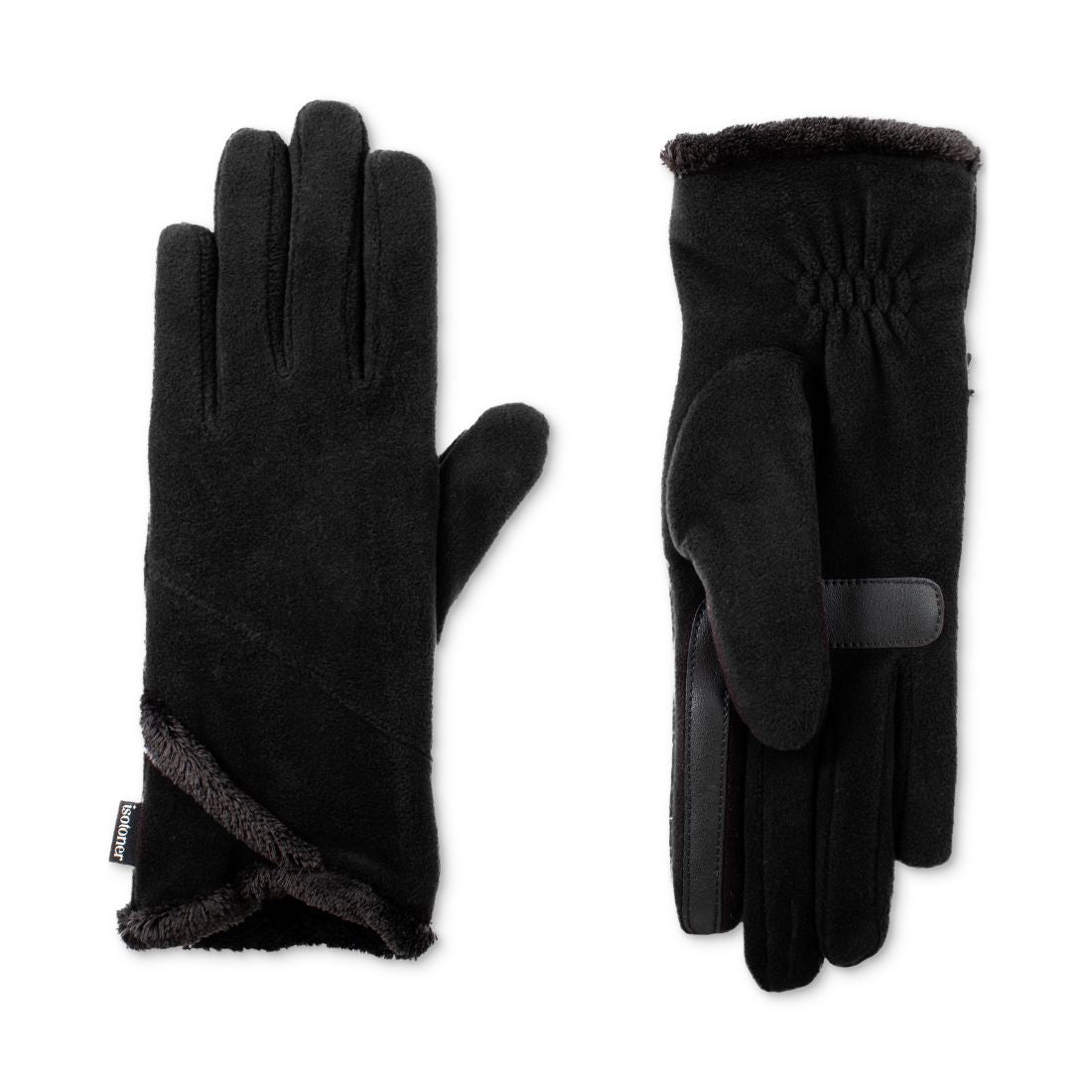 Isotoner Signature Women's Stretch Fleece Overlap Water-Repellent Gloves