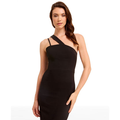 Dress the Population Women's Straight Neck Sheath Maxi Dress
