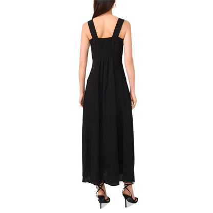 Vince Camuto Women's Challis Square-Neck Smocked-Back Sleeveless Maxi Dress