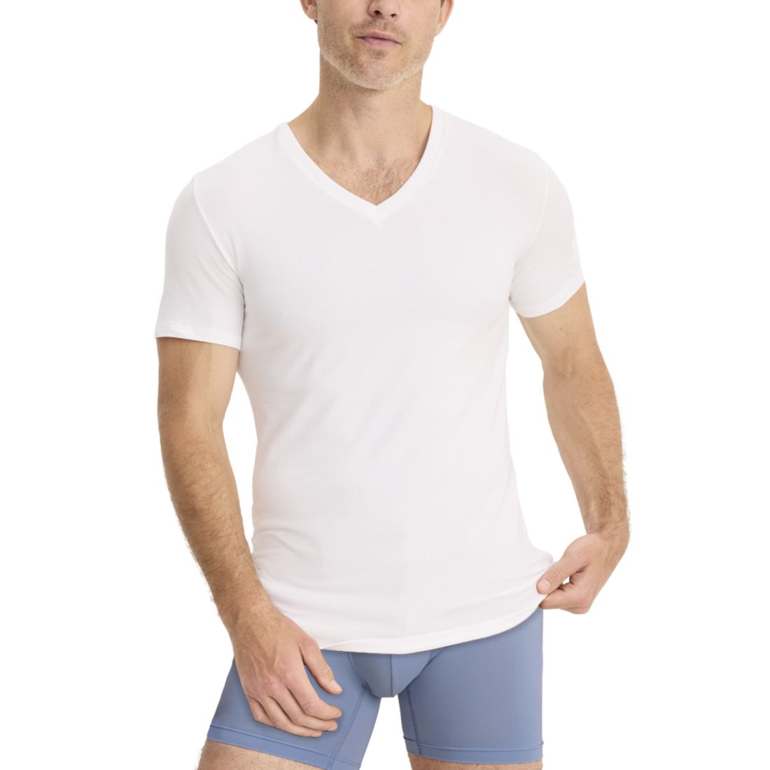 Jockey Men's Smooth Fit Stretch V-Neck T-Shirts, Pack of 3