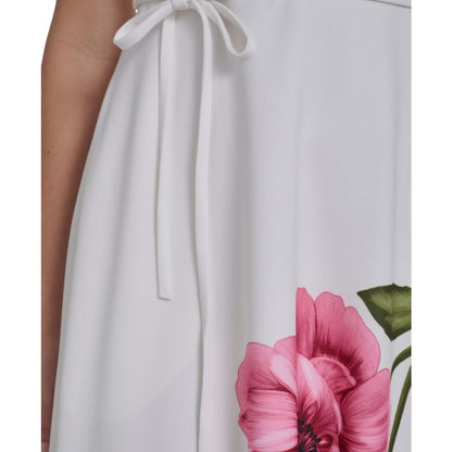 Jessica Howard Petite Extended Cap Belted Jewel Neck Midi Dress