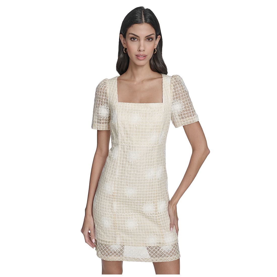 Vince Camuto Women's Novelty Square Neck Dress