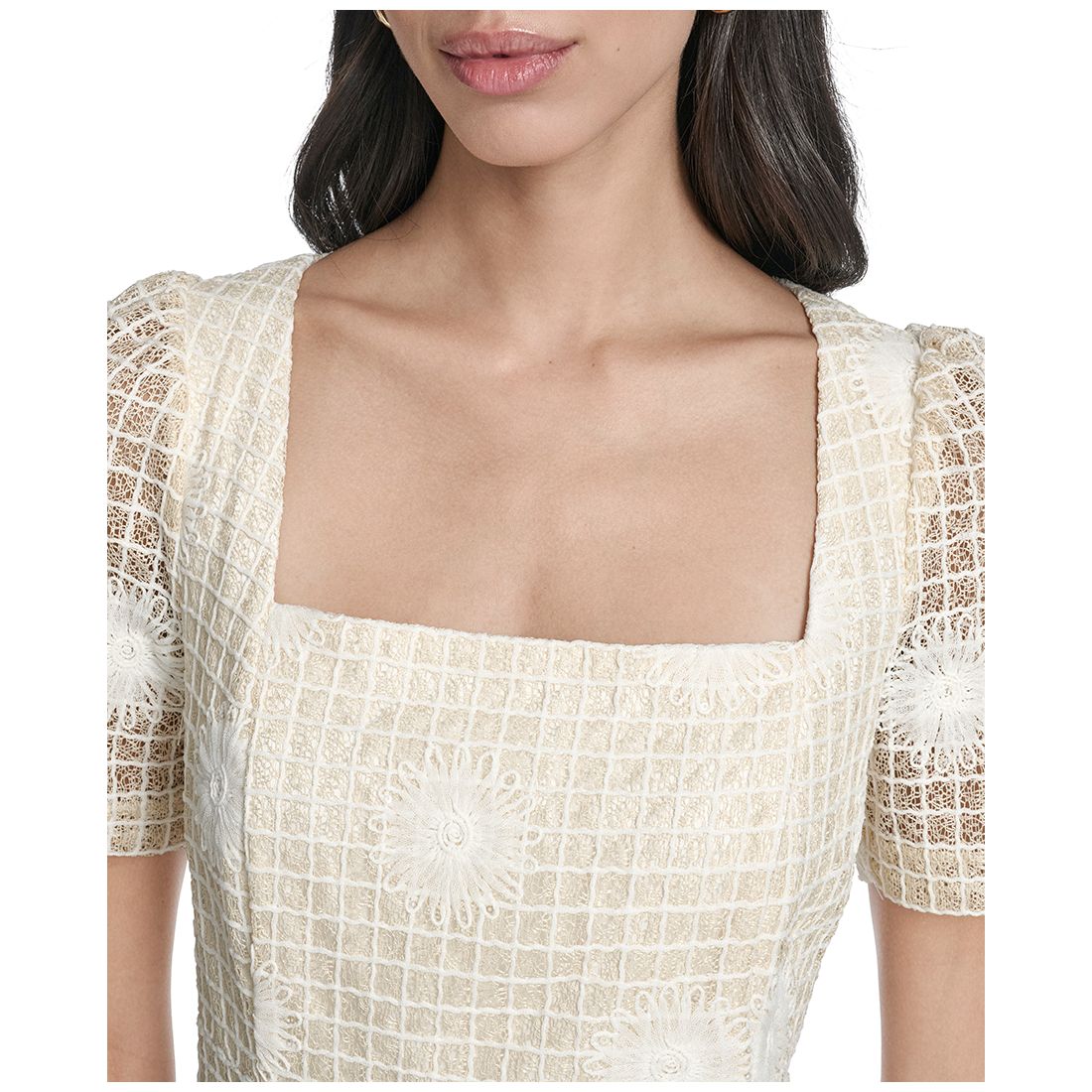 Vince Camuto Women's Novelty Square Neck Dress