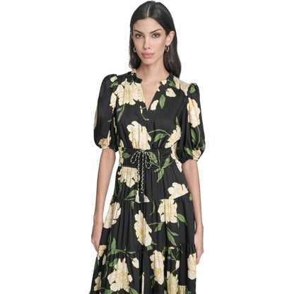 Vince Camuto Women's Printed Puff-Sleeve Midi Dress