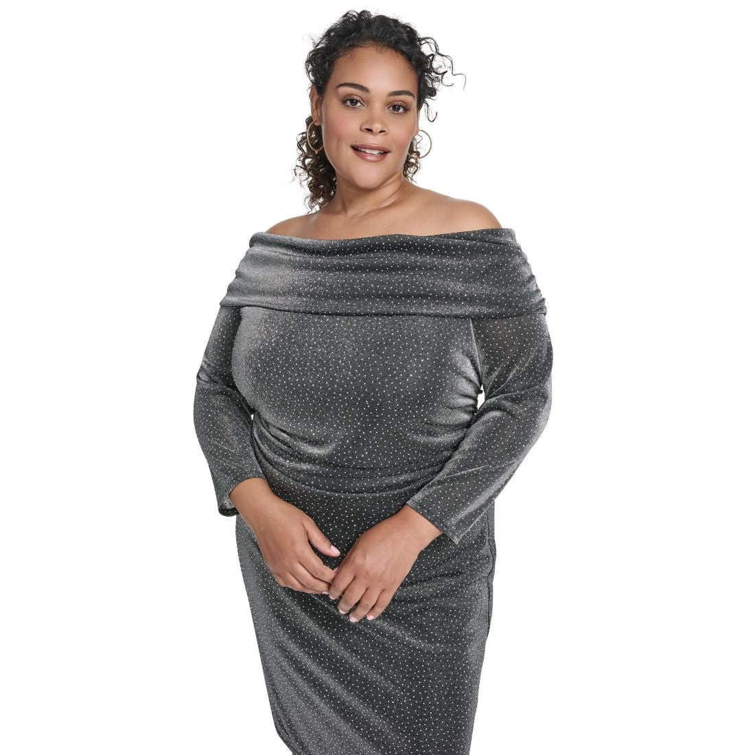 Vince Camuto Plus Size Glitter Knit Midi Dress