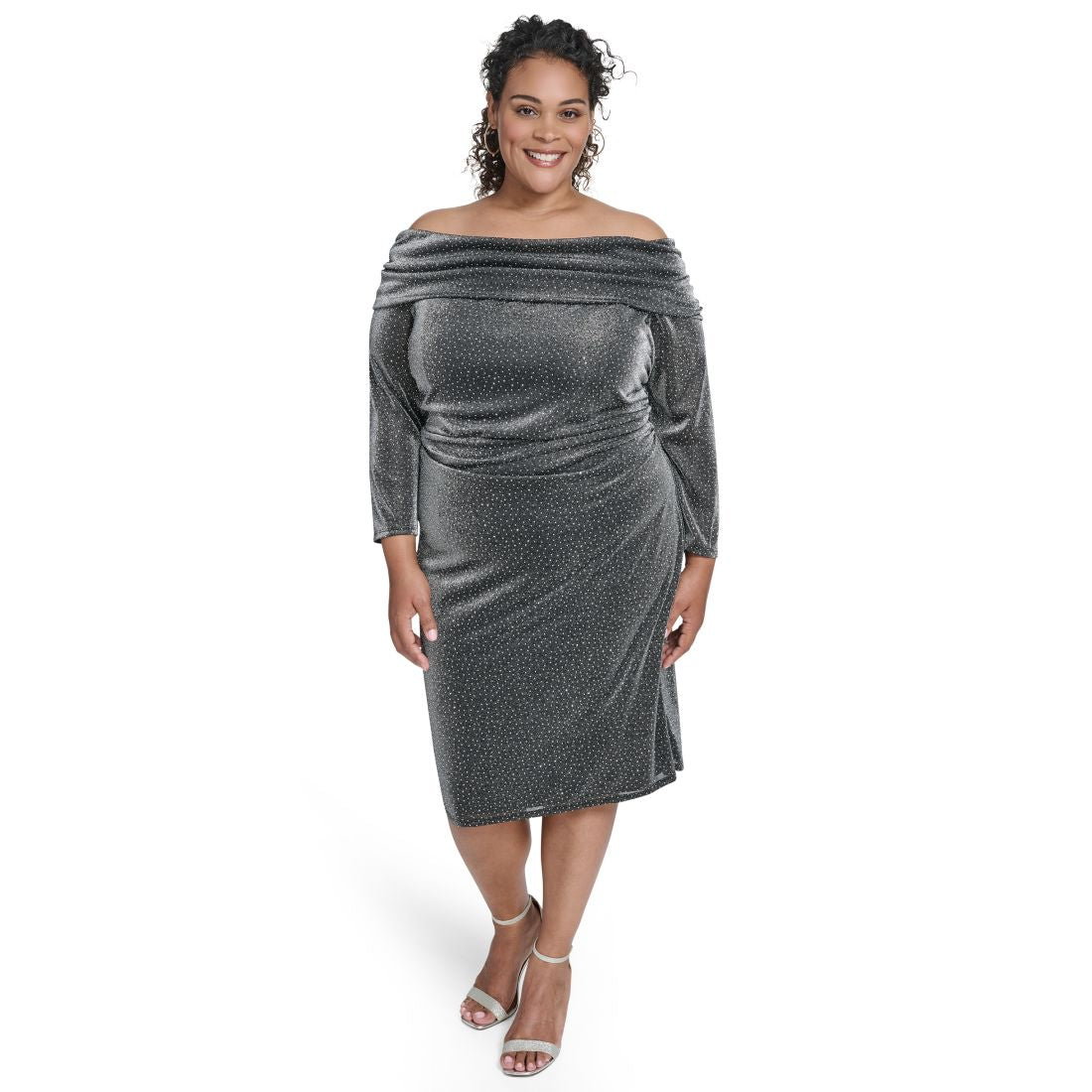 Vince Camuto Plus Size Glitter Knit Midi Dress