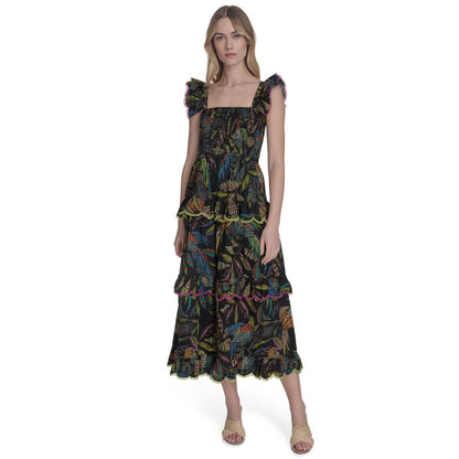 Vince Camuto Women's Cotton Printed Sleeveless Midi Dress