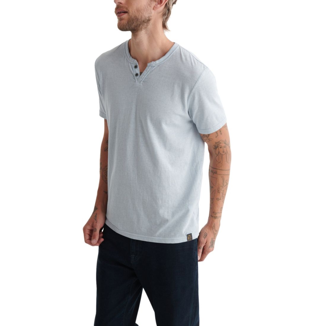 Lucky Brand Men's Venice Burnout Notch Short Sleeves T-shirt