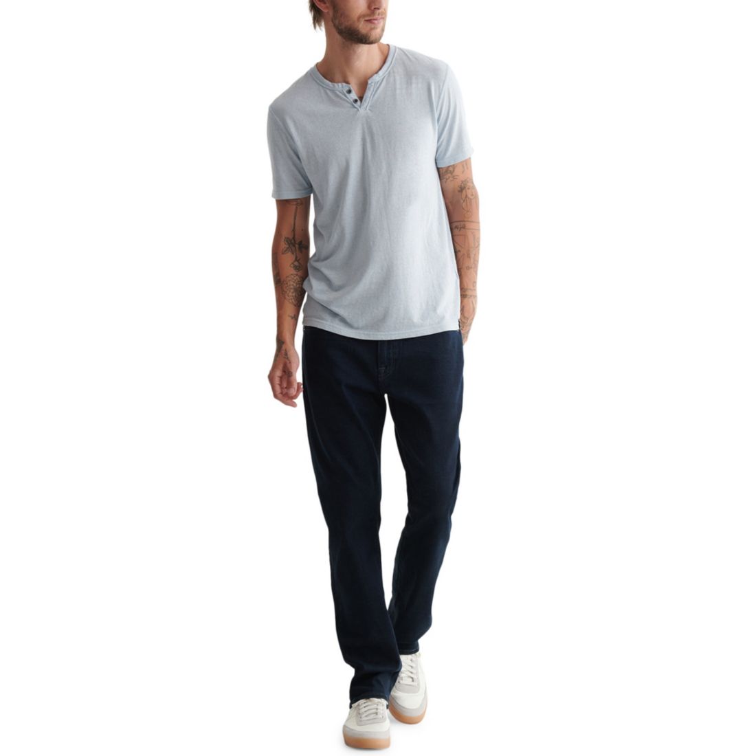 Lucky Brand Men's Venice Burnout Notch Short Sleeves T-shirt