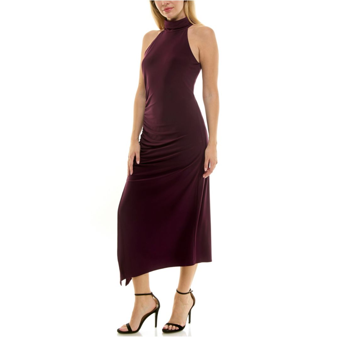 Taylor Women's Ruched Halter Neck Dress