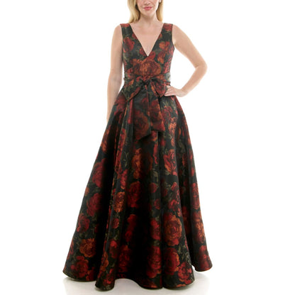 Taylor Women's Printed V-Neck Dress