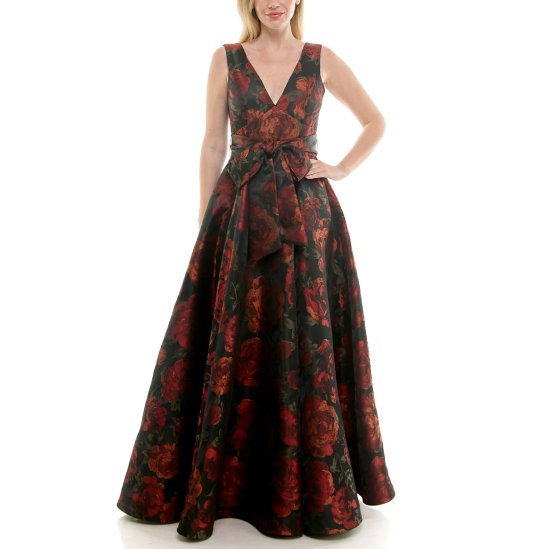 Taylor Women's Printed V-Neck Dress